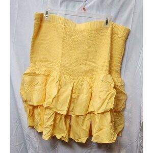 New Ascot and Hart Women's Yellow Strapless Ruffle Top / Blouse Size 3XL